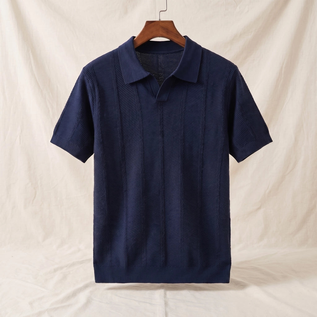 Dylan Silk Knit Polo - Color:Royal Blue;Size:S
