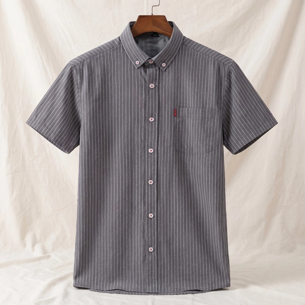 Easton Striped Shirt - Color:Gray;Size:S