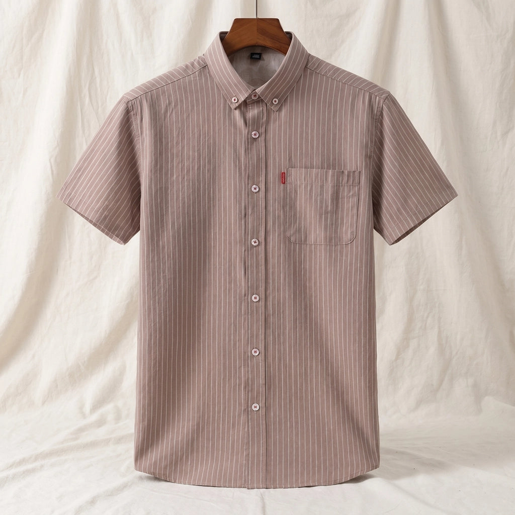 Easton Striped Shirt - Color:Khaki ;Size:S