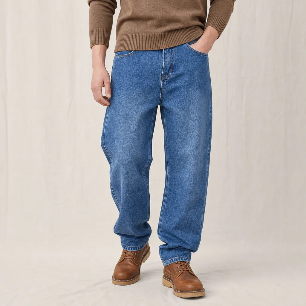 Eggleston Loose Straight Jeans - Color:Blue;Size:XS
