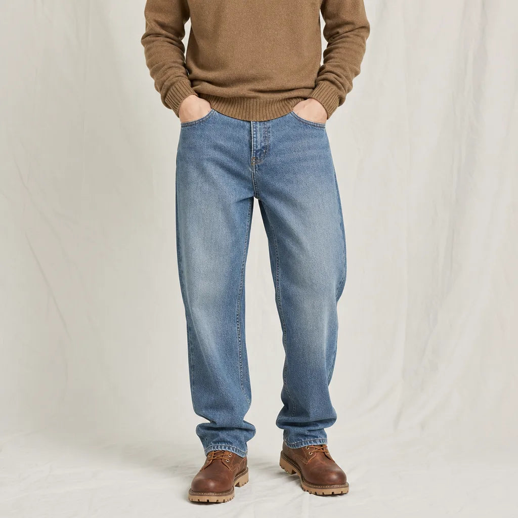 Eggleston Loose Straight Jeans - Color:Vintage Blue;Size:XS