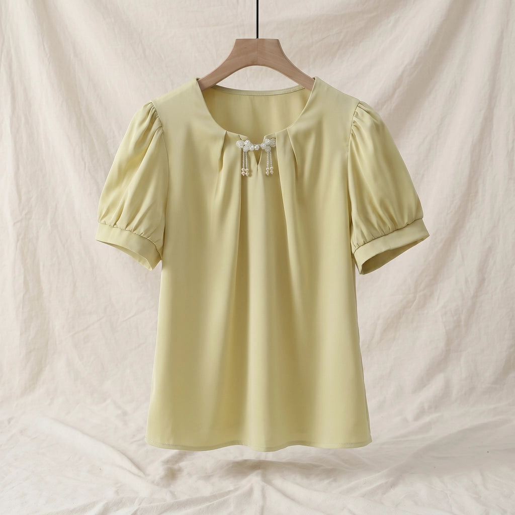 Elara Vance Blouse - Color:Green;Size:S
