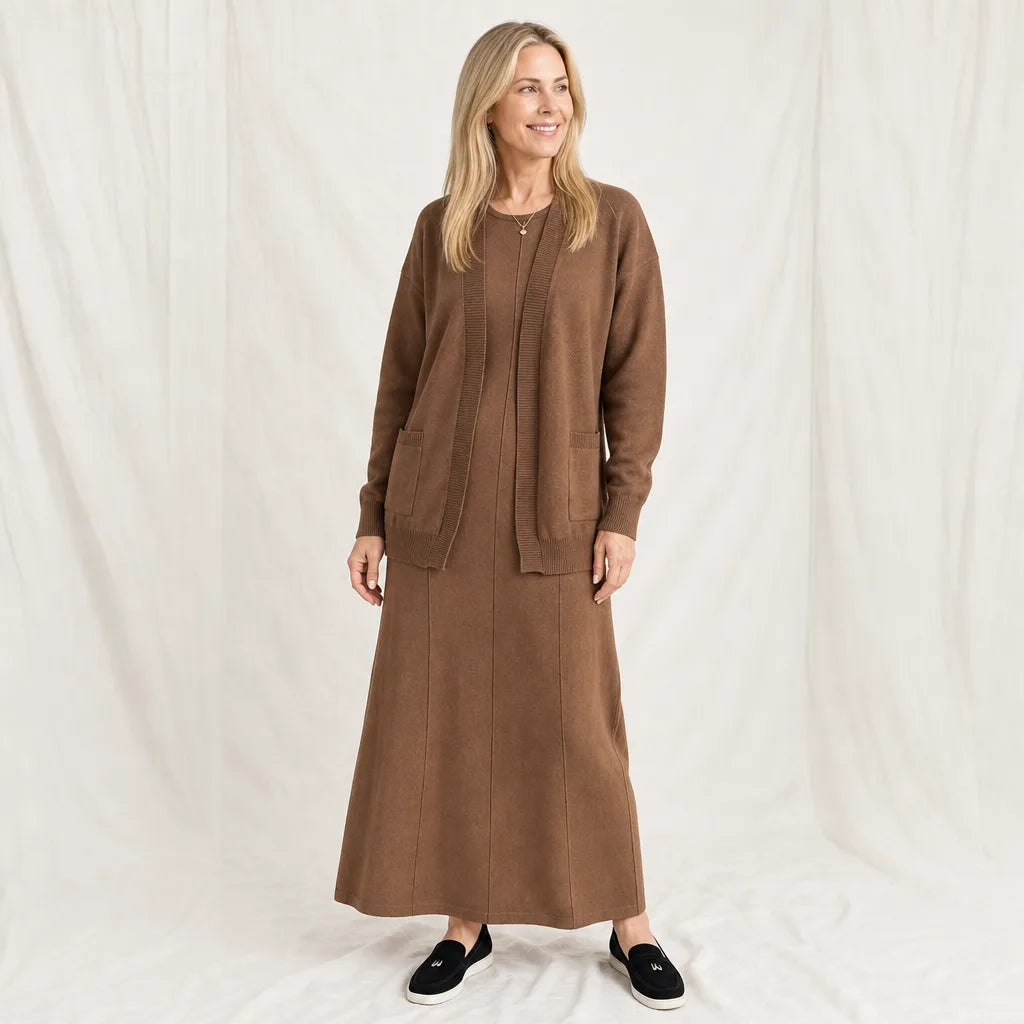 Women's Beige Chapman Knit Dress Set