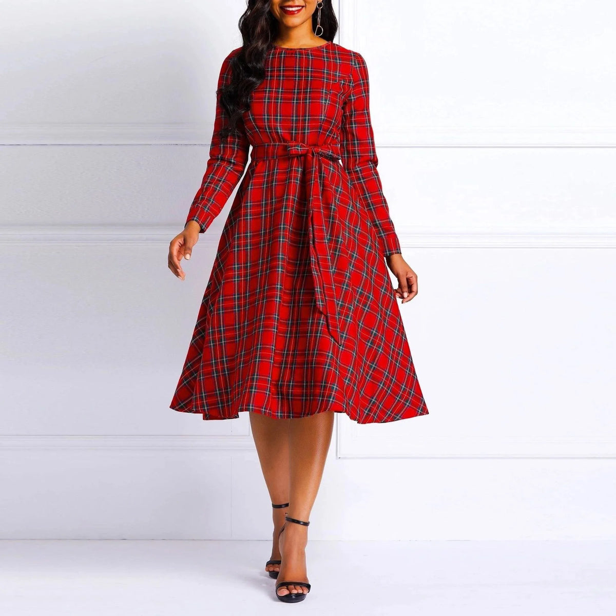 Elissa | Women's Elegant Christmas Dress  - Red