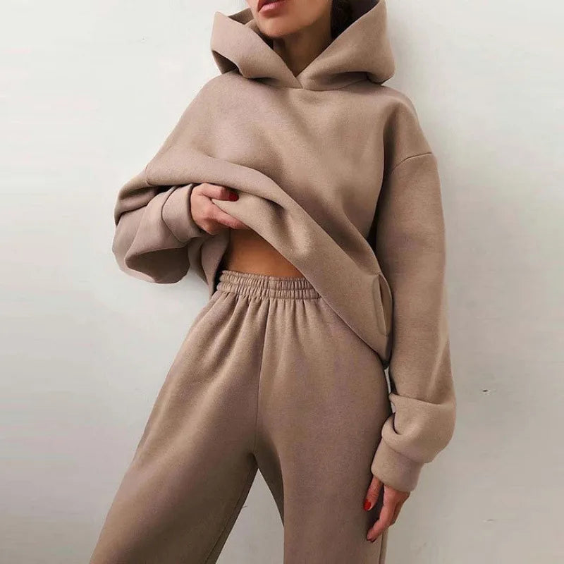 Eliza | Women's 2 Piece Tracksuit  - Size:XS;Color:Light Brown