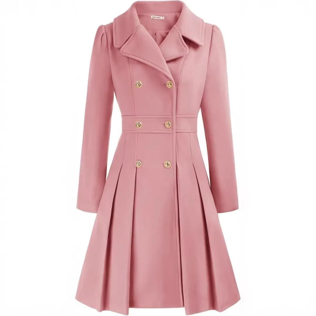 Ellena | Women's Classy Long Sleeve Coat  - Pink