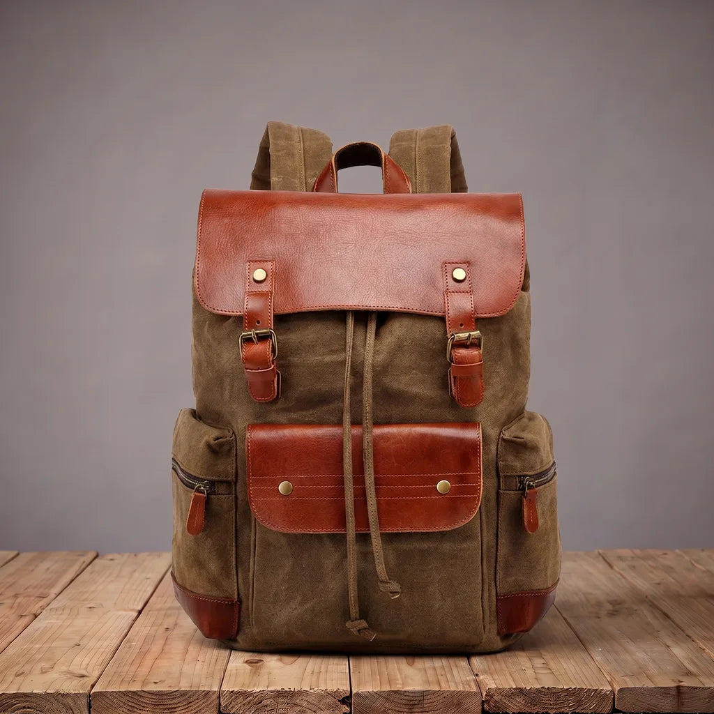 Ellery Canvas Backpack   - Color:Brown