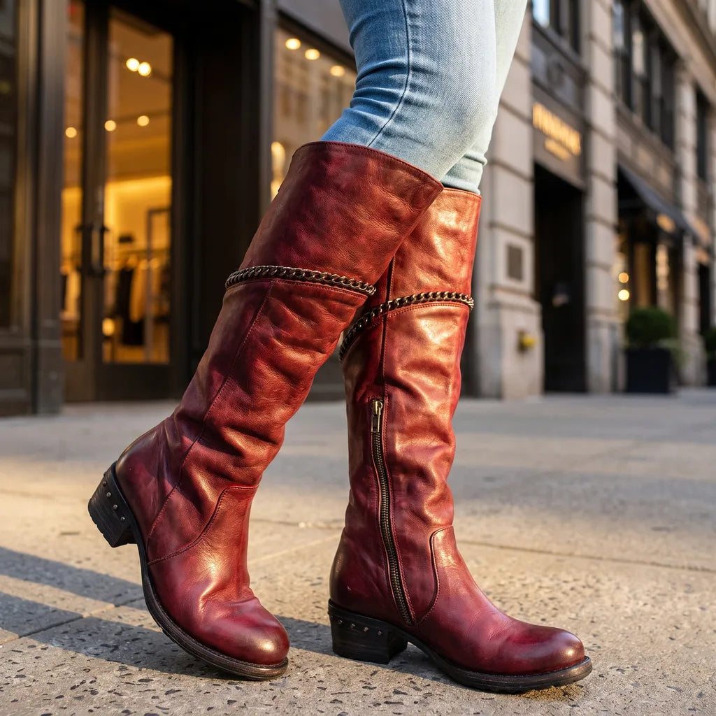 Women's Red Harding Side Zip Boots