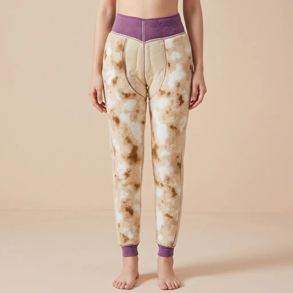 Women's Purple Sutton Wool Thermal Leggings
