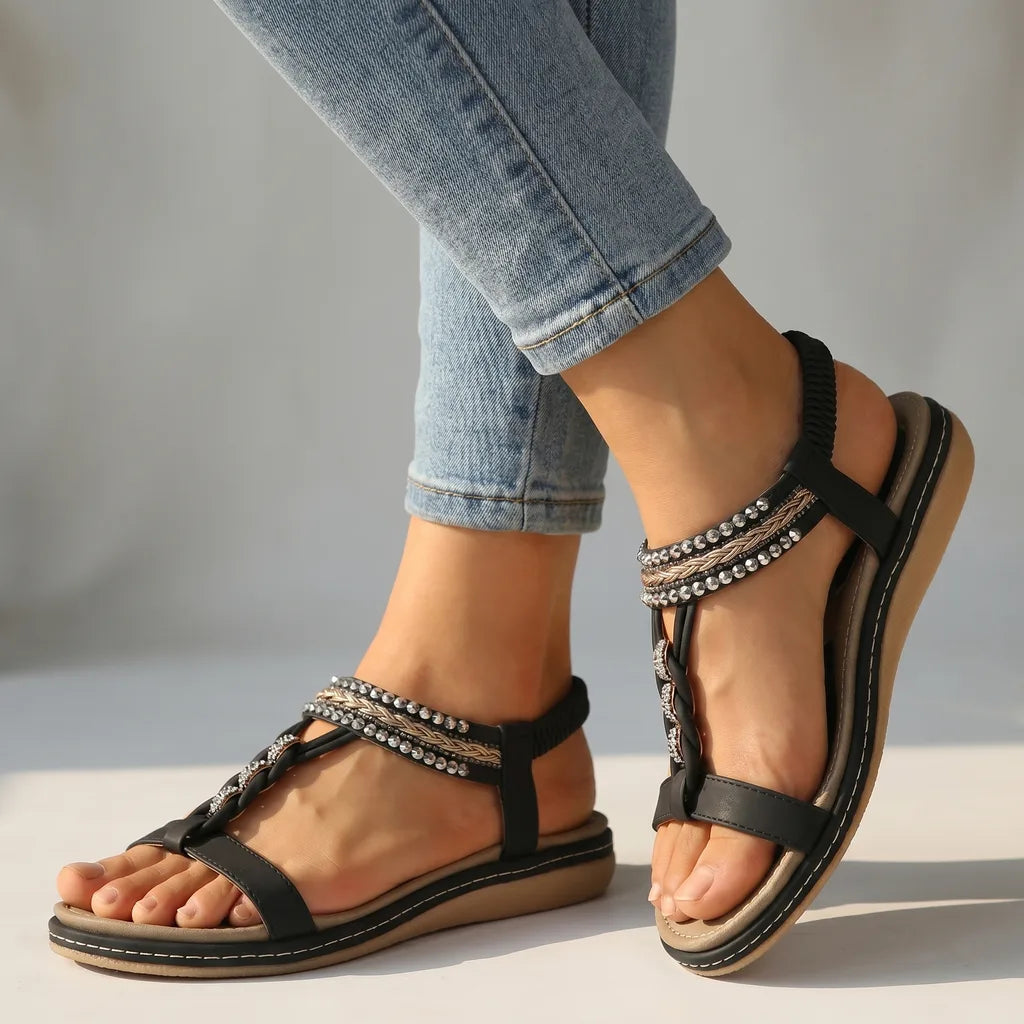 Black Lachlan Elastic Strap Sandals (Copy) 2