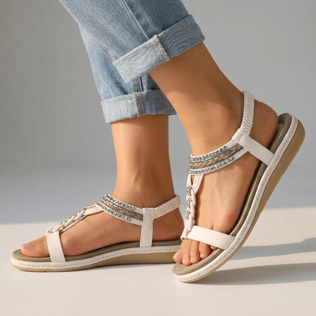 White Lachlan Elastic Strap Sandals (Copy) 2