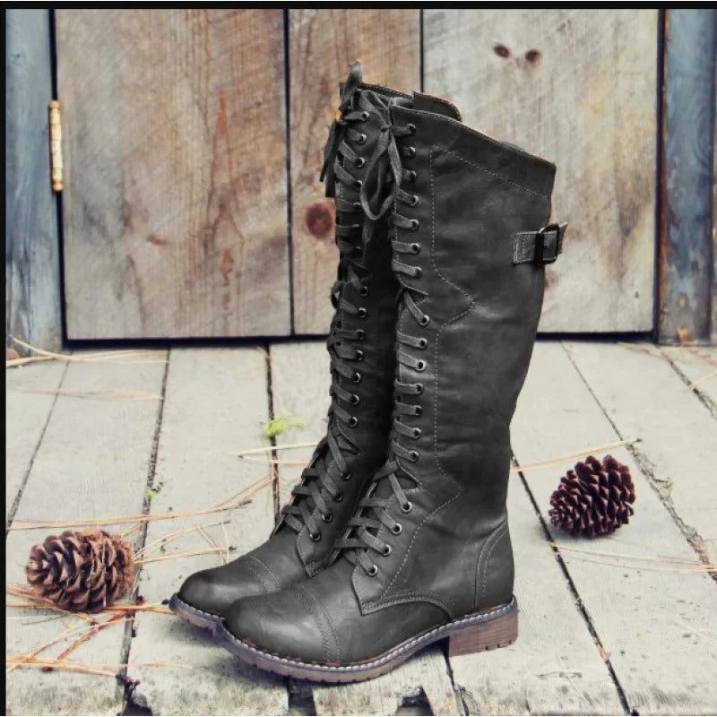 Elyse | Knee High Riding Boots - Color:Black;Size:35