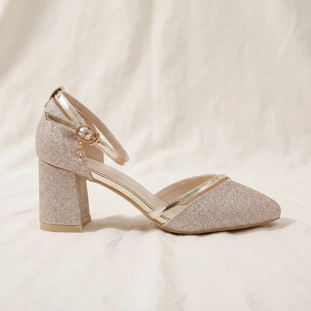 Women's Gold Paxton Square Toe Sandals