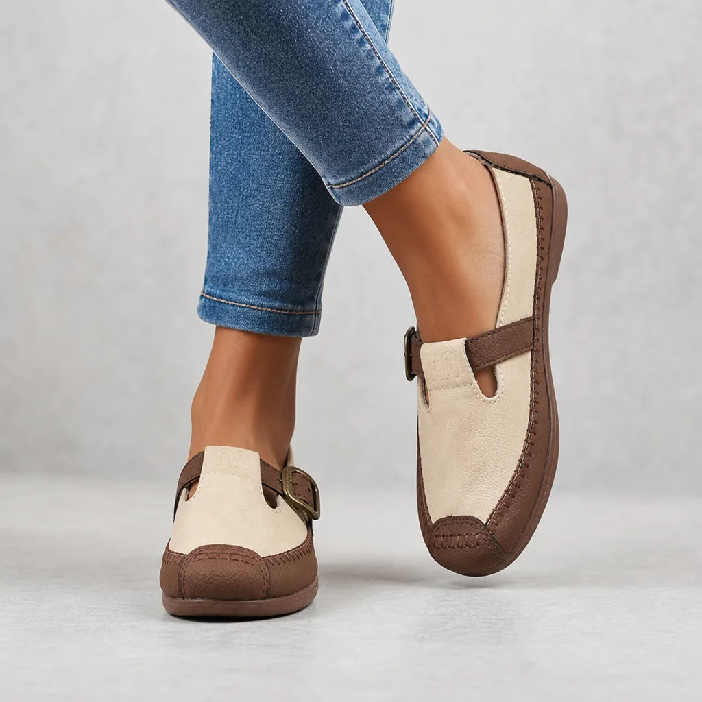 Men's Beige Genevieve Flat Driving Loafers