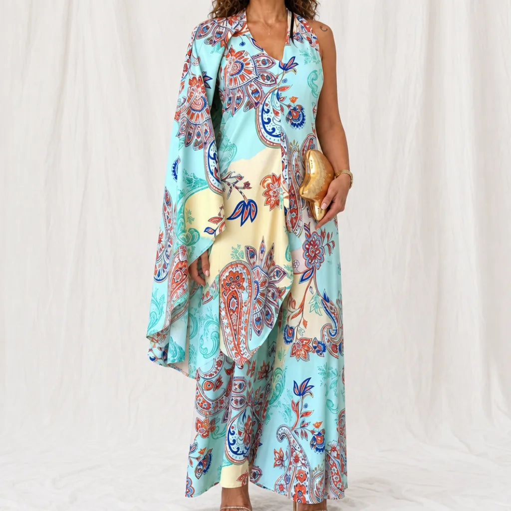Emily Floral Halter Dress - Color:Floral;Size:XS