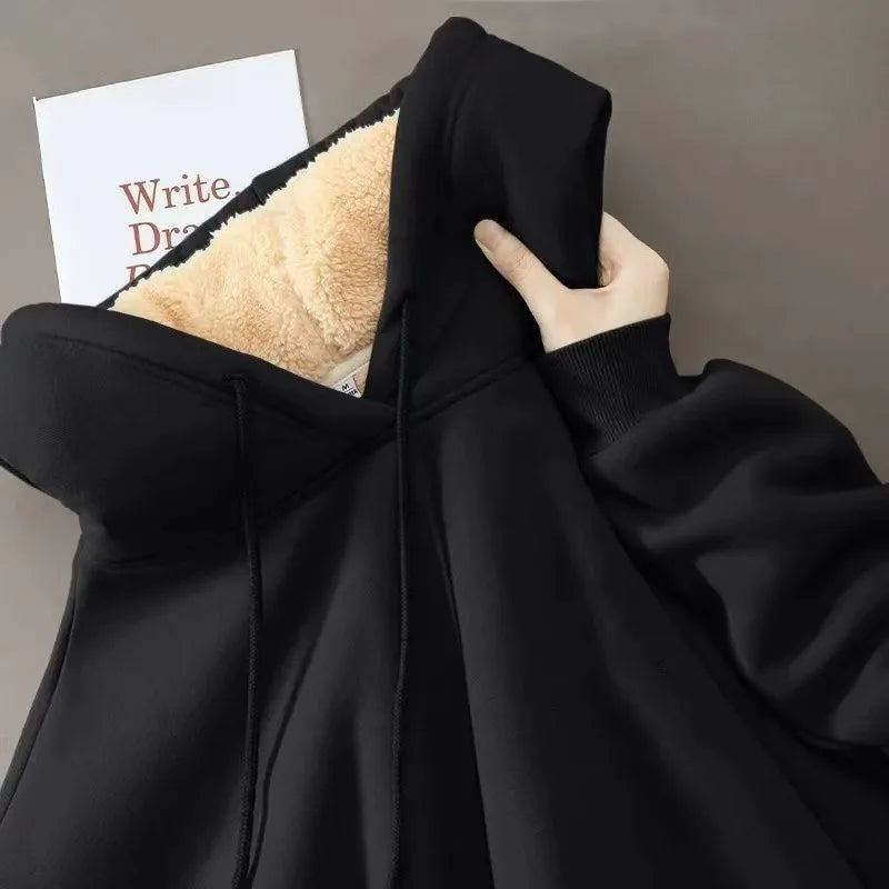 Women's Black Emmett | Women's Fleece Lined Hoodie