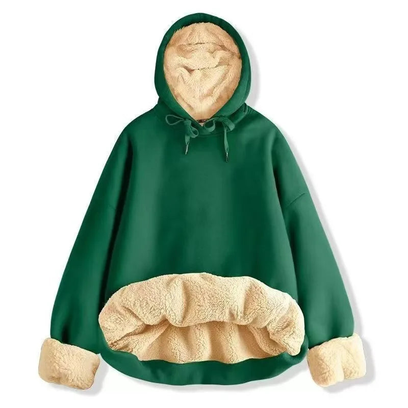 Emmett | Women's Fleece Lined Hoodie - Color:Green;Size:S