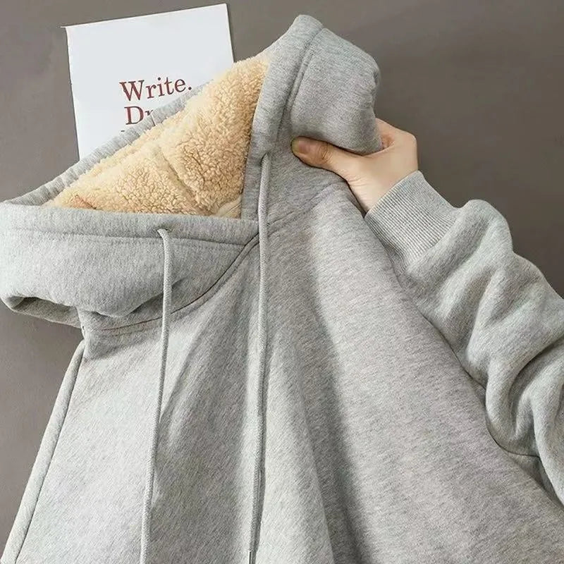 Emmett | Women's Fleece Lined Hoodie - Color:Grey;Size:S