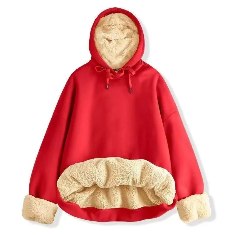 Emmett | Women's Fleece Lined Hoodie - Color:Red;Size:S