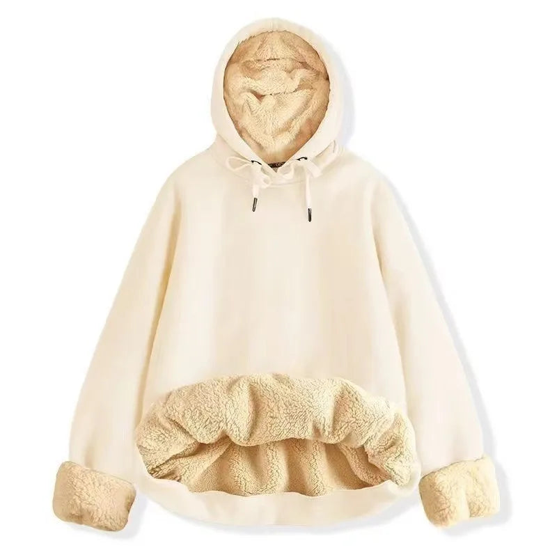 Emmett | Women's Fleece Lined Hoodie - Color:White;Size:S