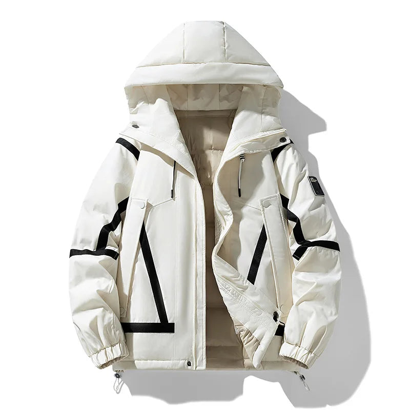Essex | Men's Winter Windproof Ski Jacket - Color:White;Size:S