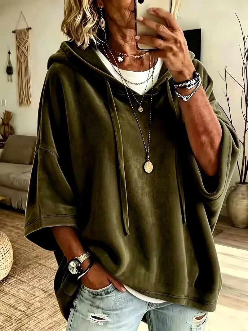 Estella | Women's Velour Hoodie - Size:XS;Color:Green