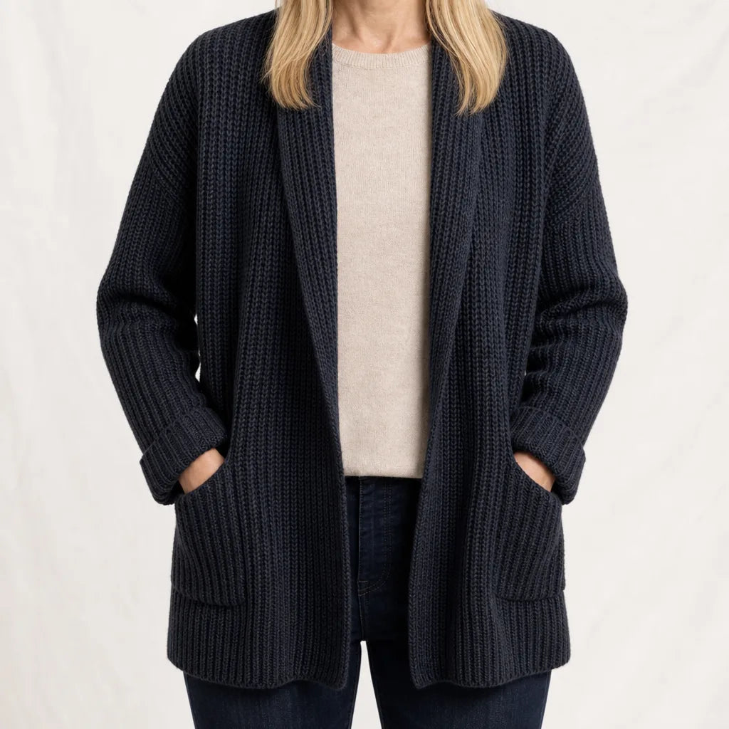 Estelle | Women's Knitted Cardigan - Color:Black;Size:XS