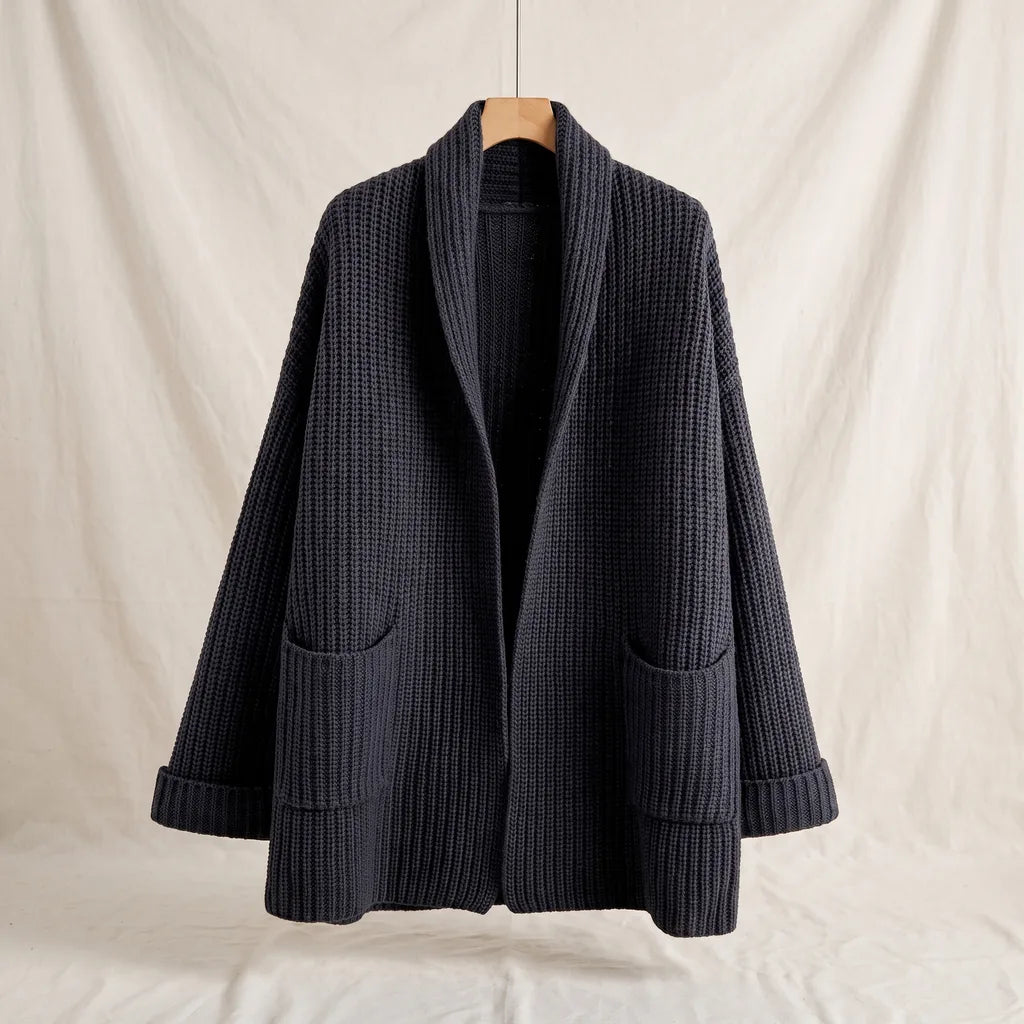 Women's Black Arthur Longline Knit Cardigan