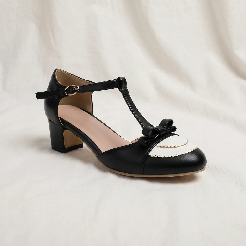 Women's Black Evanie Bow Heeled Sandals
