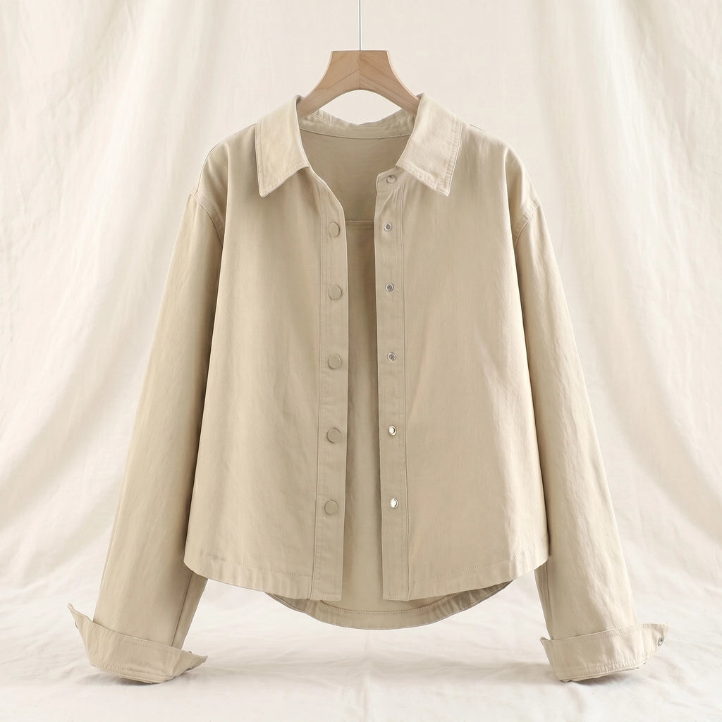 Evelyn Cotton Utility Jacket - Color:Apricot;Size:S