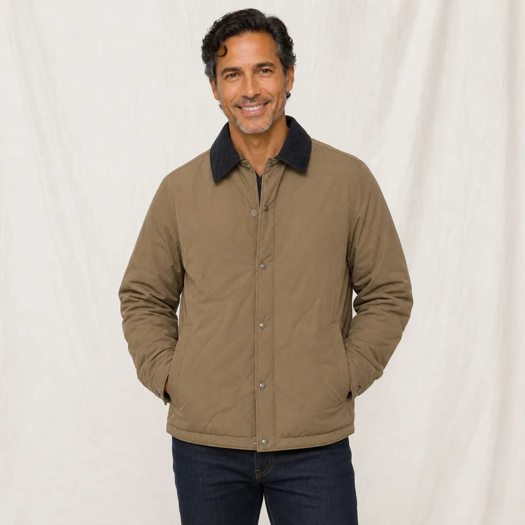 Men's Brown Fairbanks Contrast Collar Puffer Jacket
