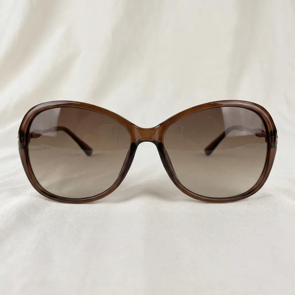Brown Frame Gradient Brown Farley Embellished Round Shades 2