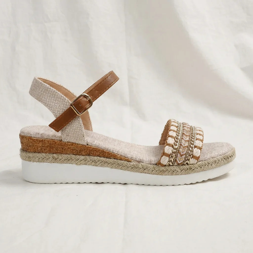 Light Brown Fairchild Platform Wedge Sandals 2