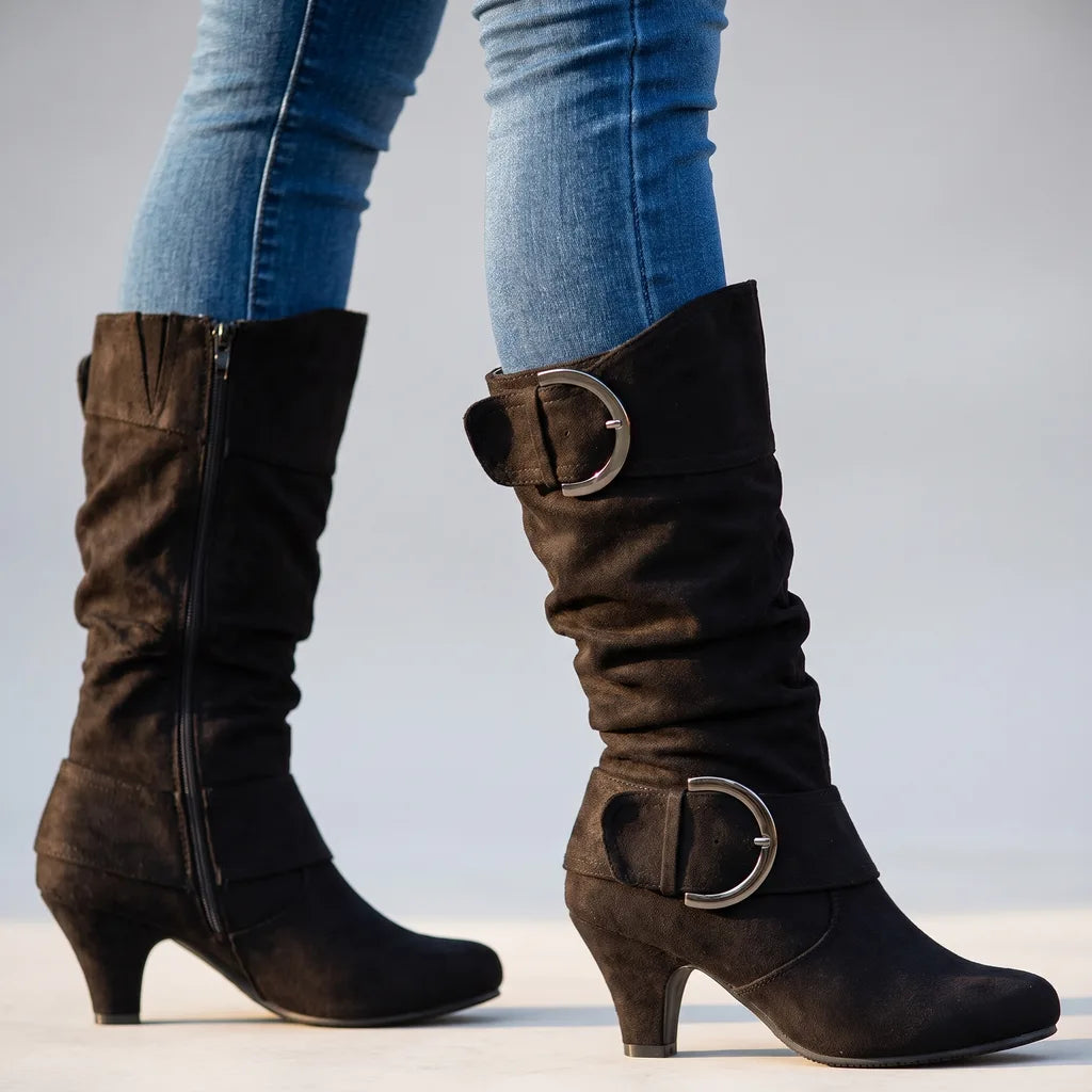 Fatima | Women's Orthopaedic Buckle Boots - Color:Black;Size:36