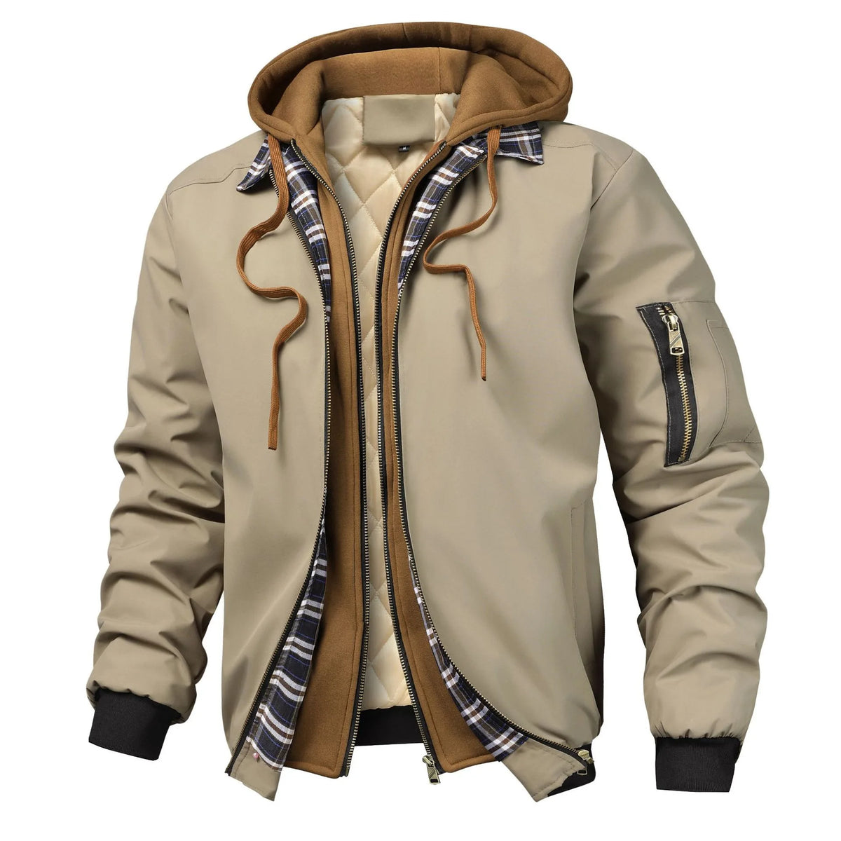 Fenton | Quilted Hooded Jacket - Khaki