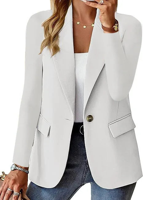 Forsythe V-Neck Blazer - Size:XS;Color:White