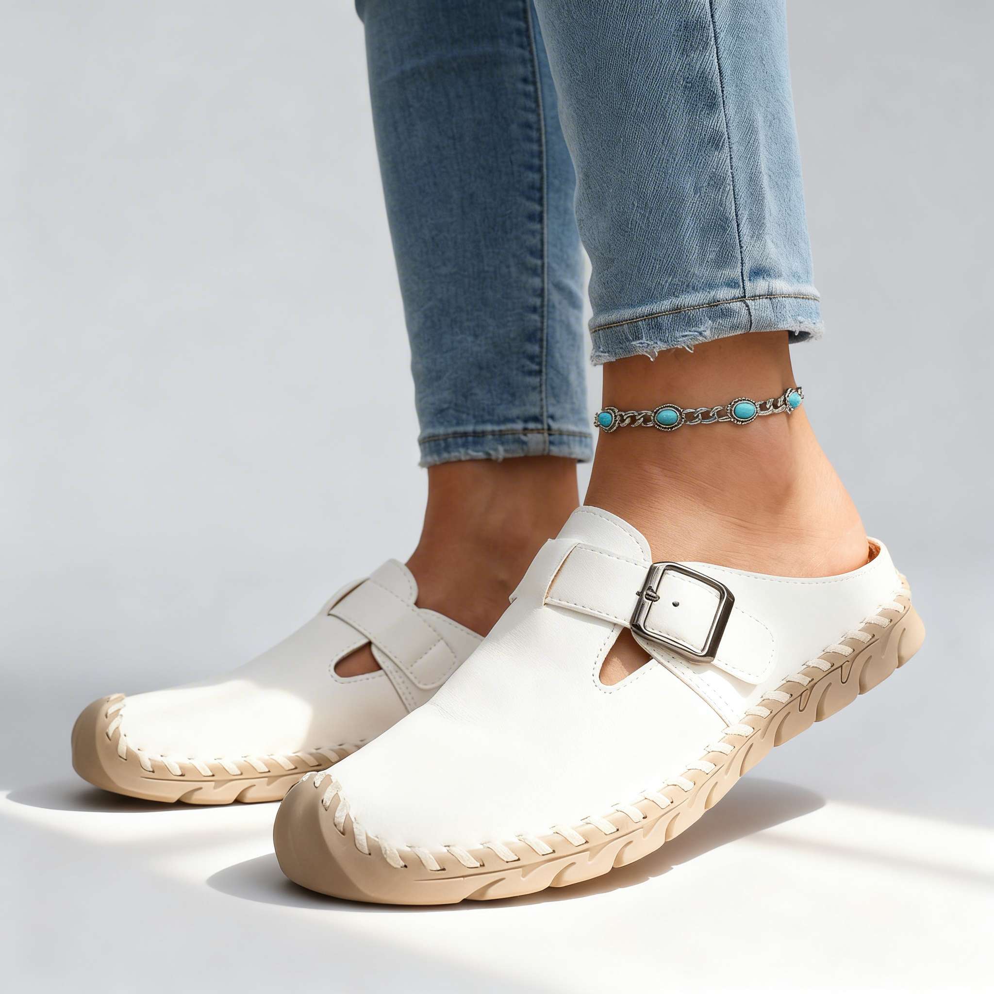 Jane | Womens Buckle Slip On Clogs