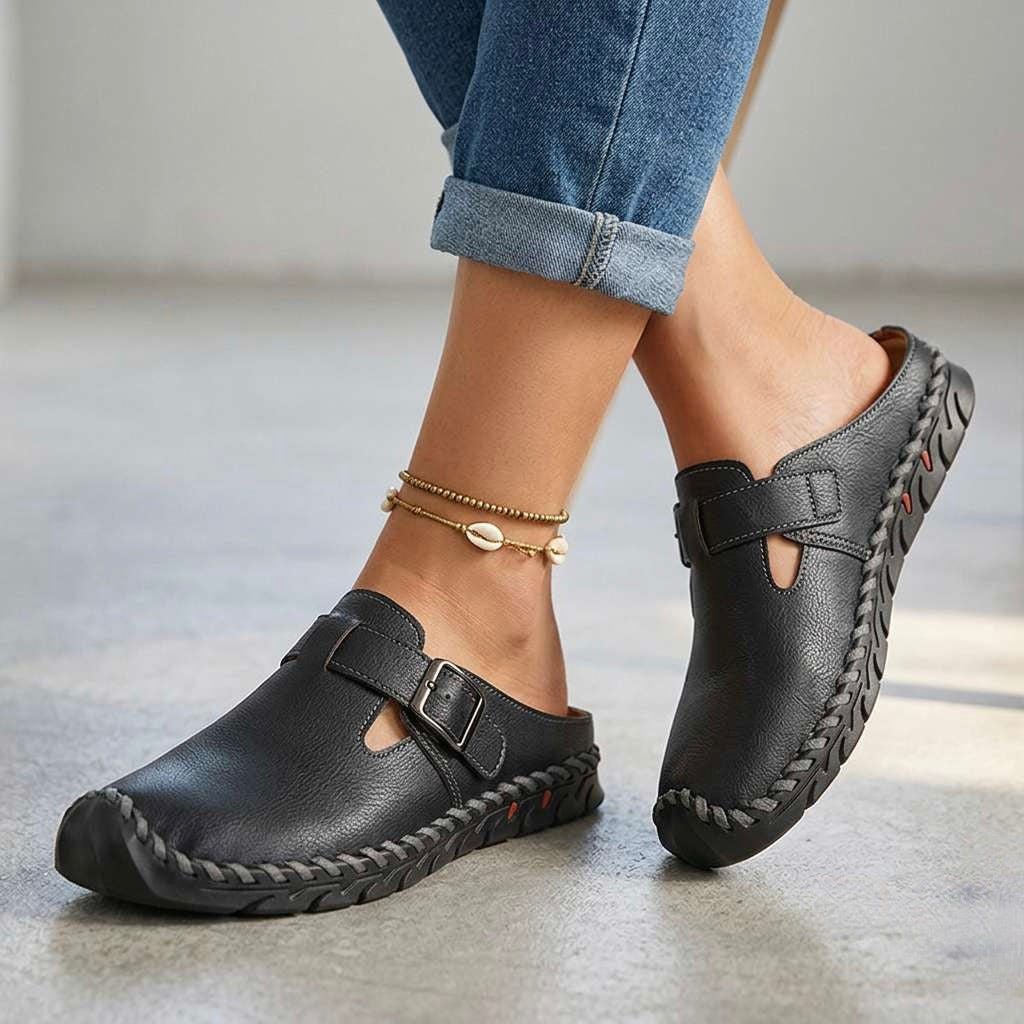Jane | Womens Buckle Slip On Clogs