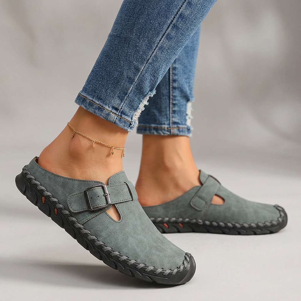 Jane | Womens Buckle Slip On Clogs