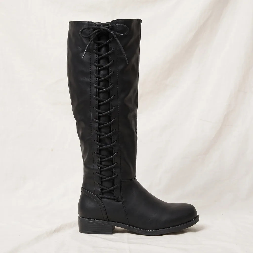 Freya | Knee High Boots - Color:Black;Size:35