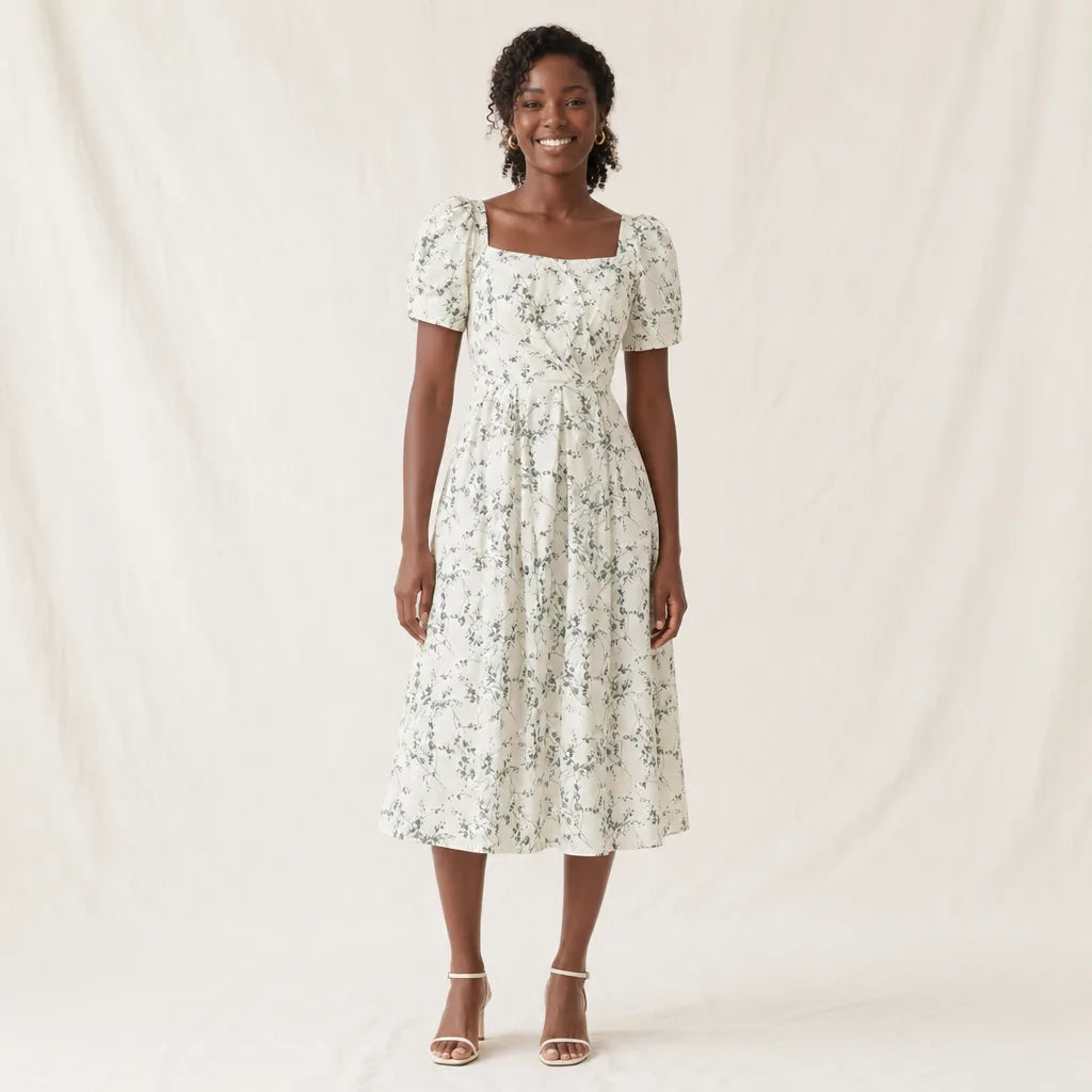 Genna Floral Maxi Dress - Color:Small pattern;Size:XS