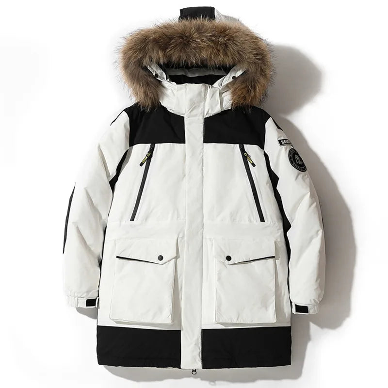 Geoffrey | Men's Hooded Winter Jacket - White