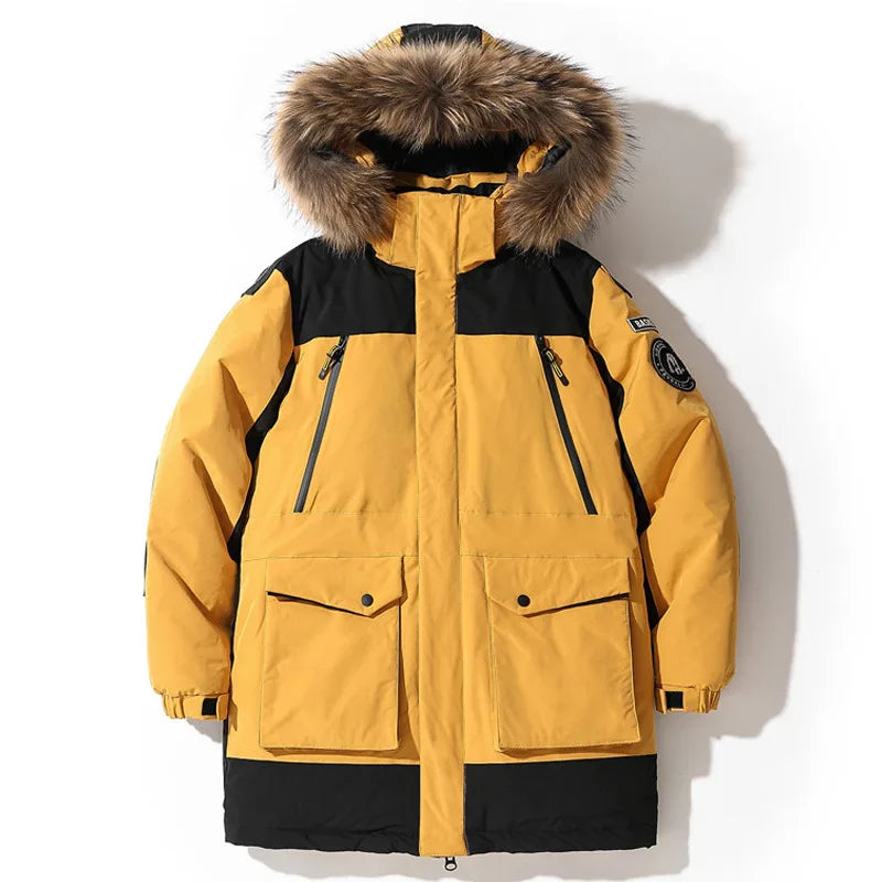 Geoffrey | Men's Hooded Winter Jacket - Yellow