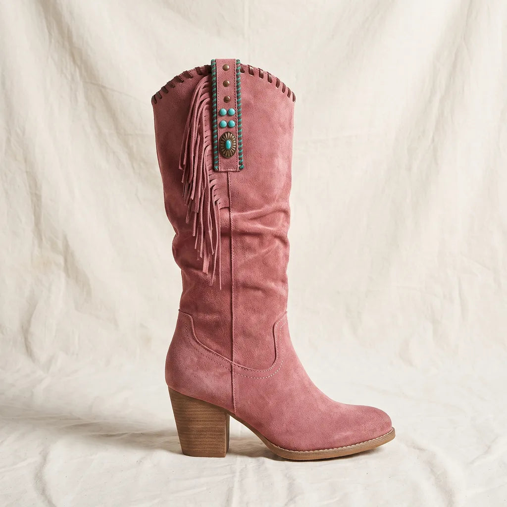 Women's Red Whalen Fringe Tall Boots