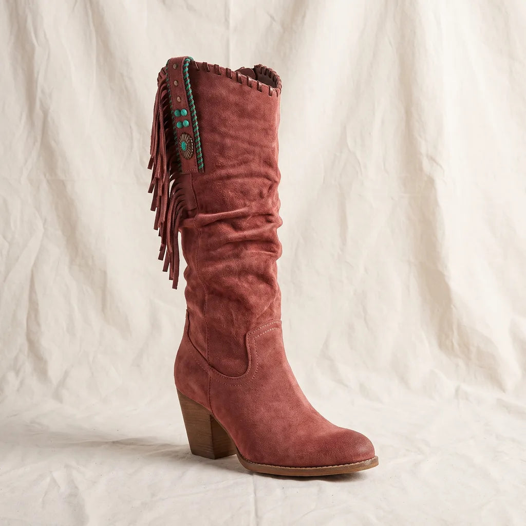 Women's Red Whalen Fringe Tall Boots