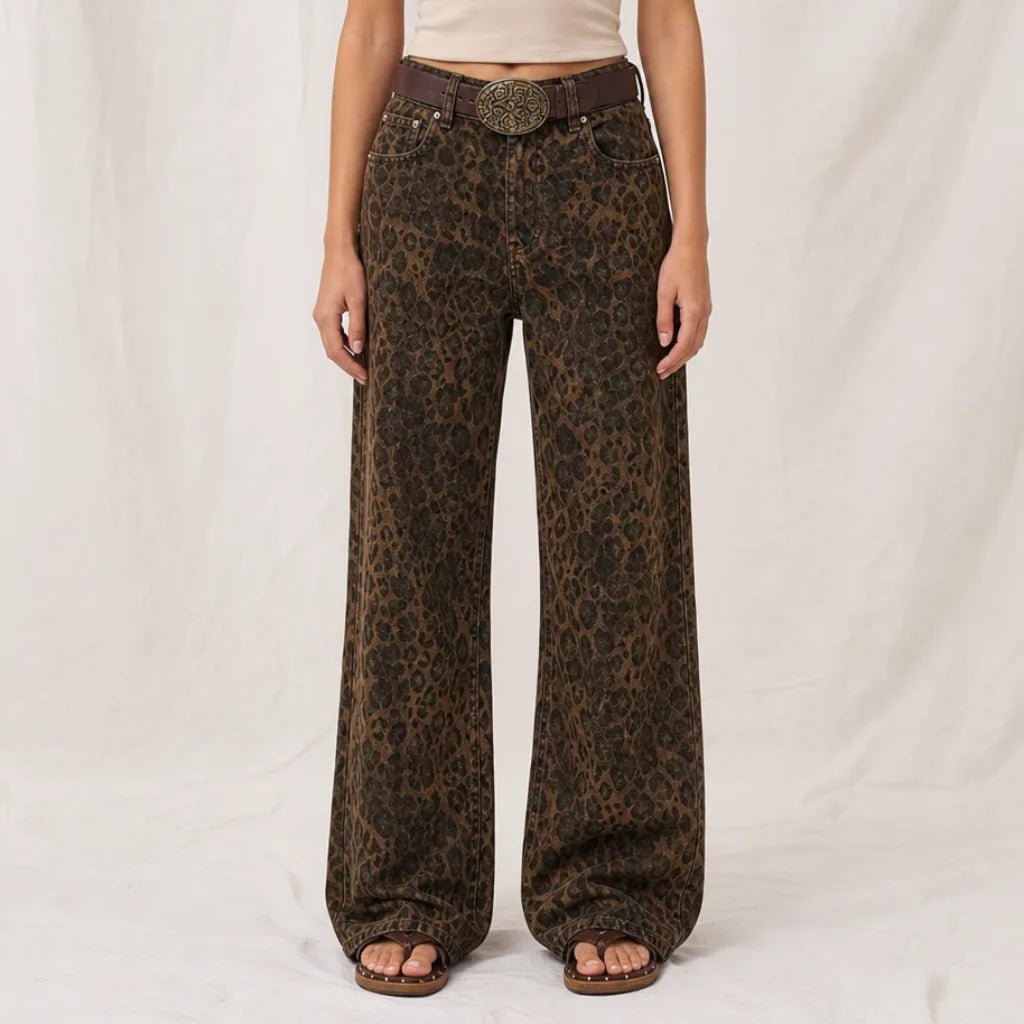 Women's George Leopard Wide Leg Jeans