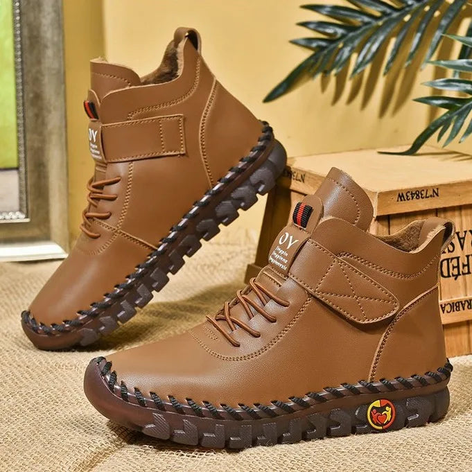 Giselle | Women's Lace-Up Ankle Boots  - Color:Brown;Size:35