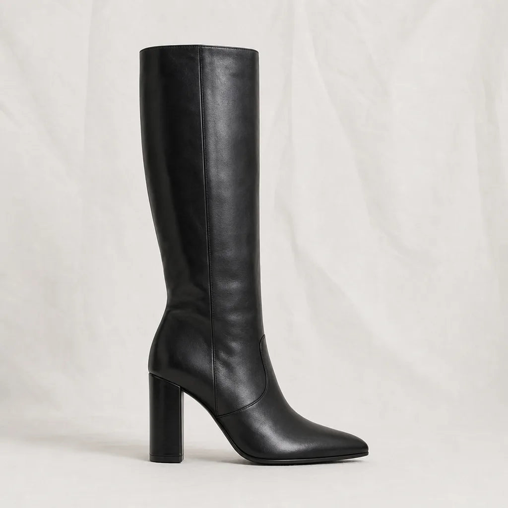 Women's Black Walcott Pointed Knee Boots