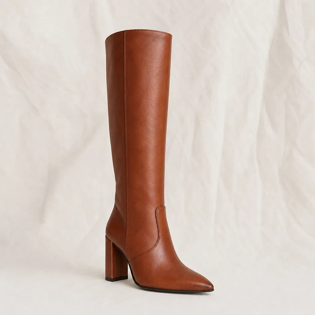 Women's Brown Walcott Pointed Knee Boots