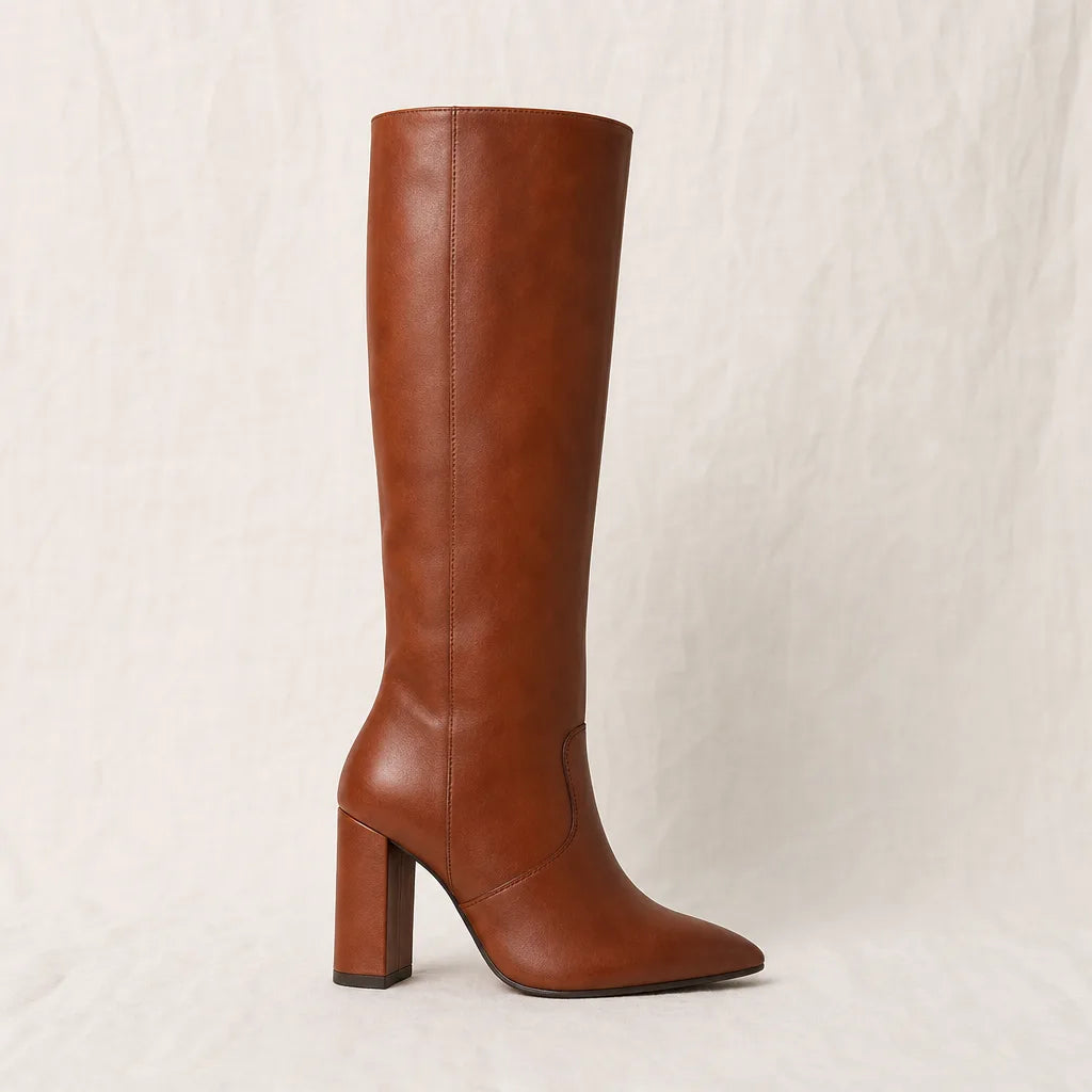 Women's Brown Walcott Pointed Knee Boots